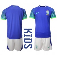 Brasilien Udebanesæt Børn VM 2022 Kortærmet (+ Korte bukser)